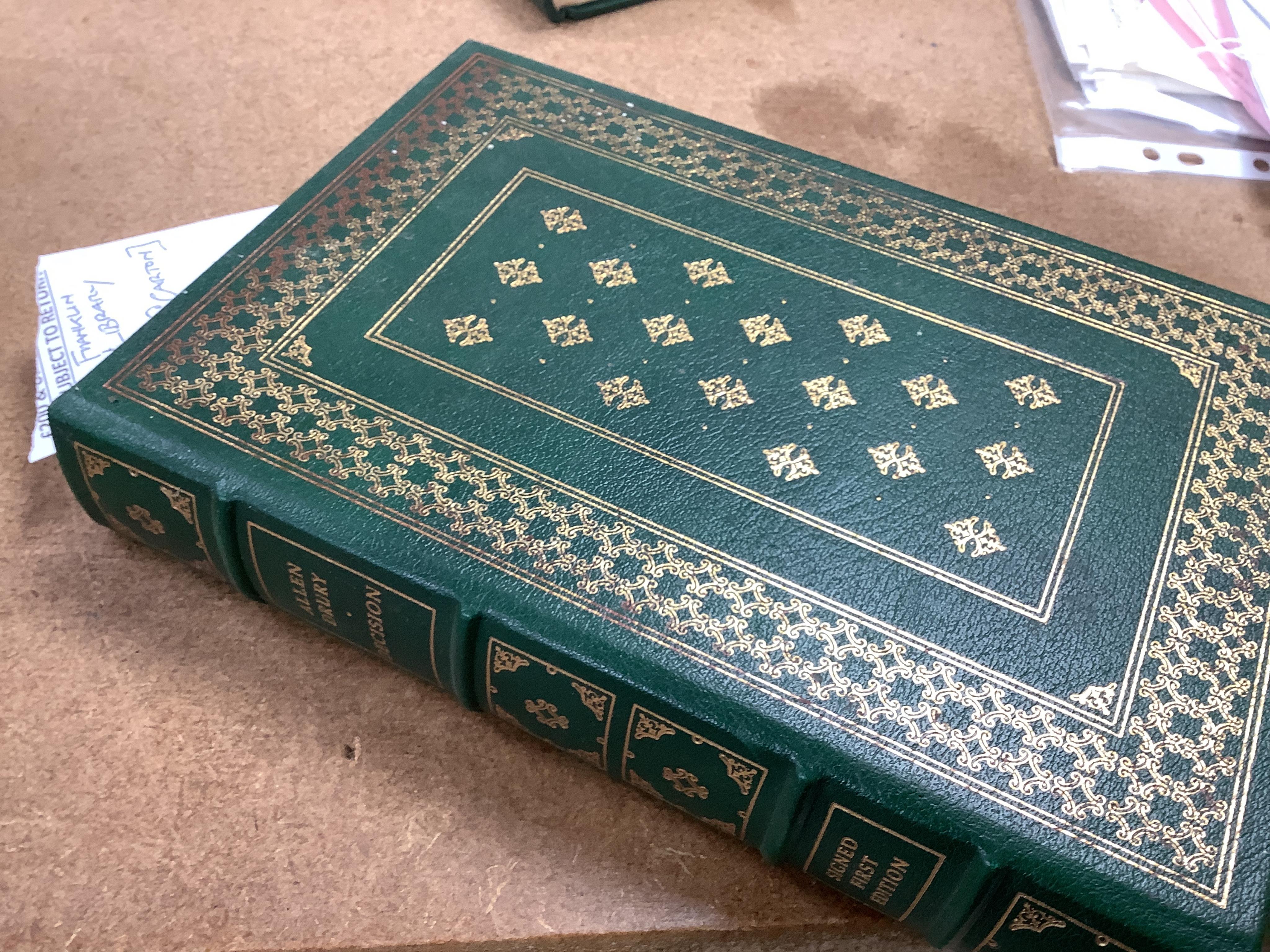 Franklin Library Limited Editions (for Subscribers). 17 vols. illus. (some coloured); publisher's gilt decorated morocco, ge., roy.8vo. (et infra). Pennsylvania, (1970's/80's) *includes Steinbeck's Grapes of Wrath, Mitch